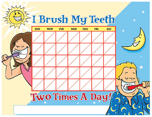 Color Brushing Chart for Children - Pediatric Dentist in Ardmore, PA